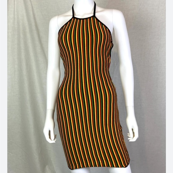 Jamaican Black Red Yellow Green Mini Dress - Picture 1 of 8